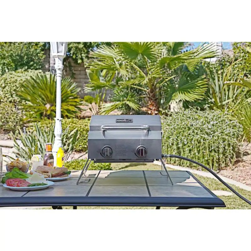 Nexgrill 2-Burner Portable Propane Gas Table Top Grill In Stainless Steel (820-0033) - Image 8