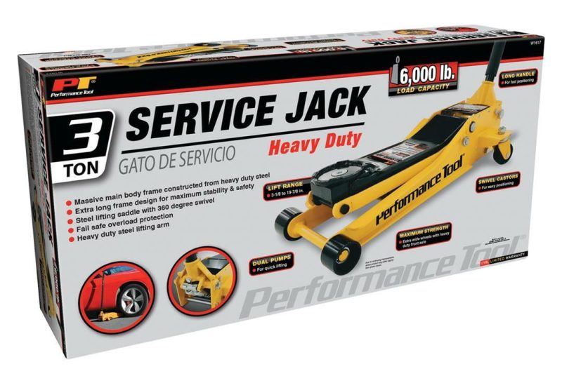 Performance Tool W1617 3-Ton 6,000 lb Heavy Duty Steel Garage Service Jack, 3-1/8" to 19-7/8" Lift - Image 3