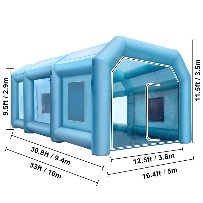 SKYSHALO Inflatable Paint Booth, Inflatable Spray Booth with Filter System Portable, Car Paint Booth for Car Parking Tent Workstation (33x16.4x11.5ft) - Image 8