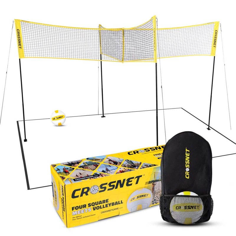 Crossnet 4 Way Adjustable Volleyball Net and Volleyball Game Set (Open Box) - Image 2