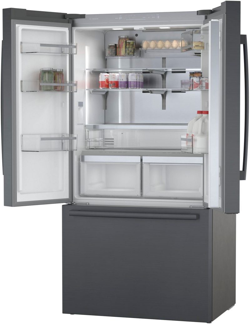 Bosch - 800 Series 21 Cu. Ft. French Door Counter-Depth Smart Refrigerator - Black stainless steel - Image 18