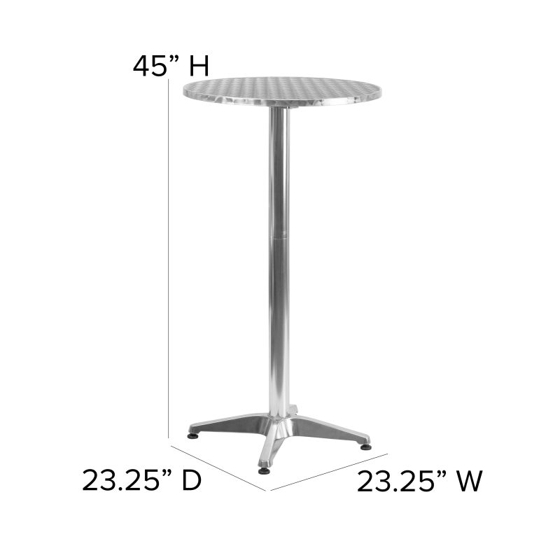 Flash Furniture 23.25" Round Aluminum Indoor-Outdoor Bar Height Table with Flip-Up Table - Image 5