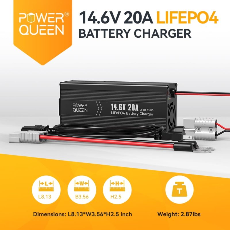 Power Queen 12V 100Ah LiFePO4 Lithium Battery with 14.6V 20A Charger for Solar,RV, Trailer - Image 5