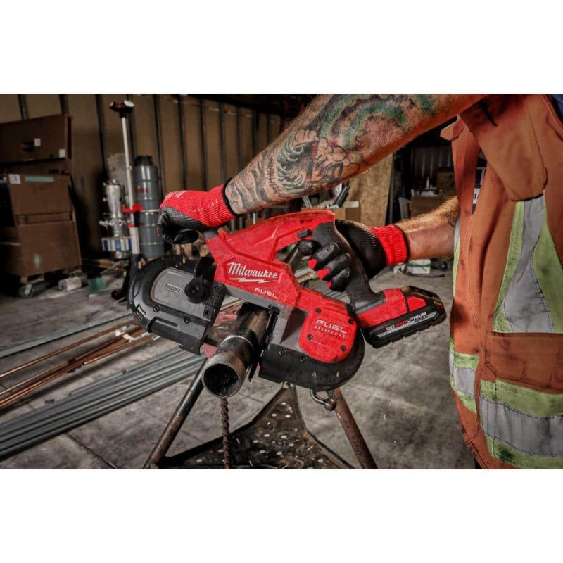 M18 FUEL 18V Lithium-Ion Brushless Cordless 1 in. SDS-Plus Rotary Hammer with Compact Bandsaw (2-Tool) 2912-20-2829-20 - Image 10