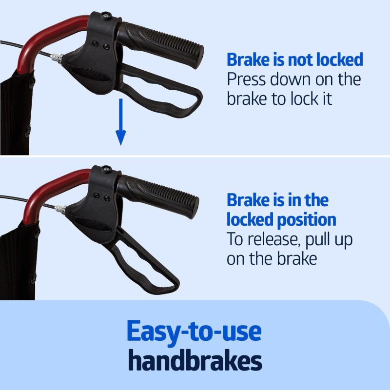 Medline Lightweight Transport Wheelchair Handbrakes - Image 4