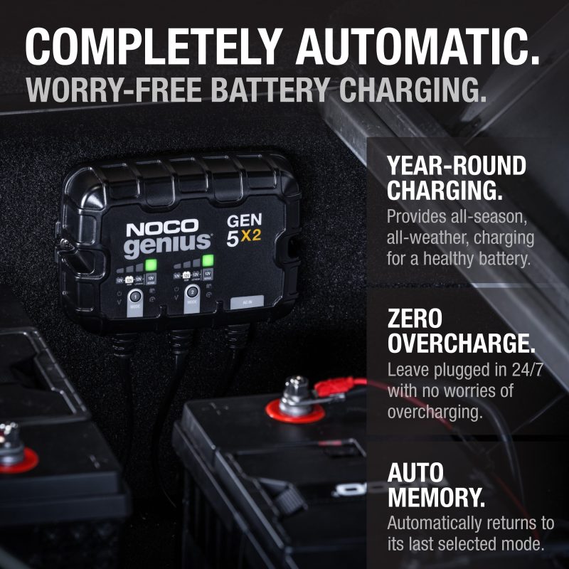 NOCO Genius GEN5X2 2-Bank 10A (5A/Bank) 12V Onboard Battery Charger - Image 6