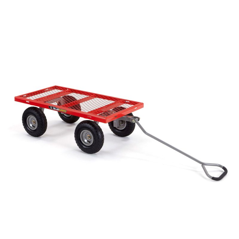 Gorilla Cart 800 Pound Capacity Heavy Duty Steel Mesh Utility Wagon Cart, Red - Image 5