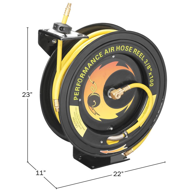 Heavy Duty Retractable 100-Foot Air Compressor Hose and Reel by Pentagon Tools - Image 2