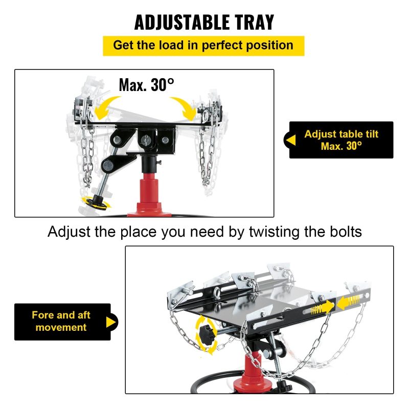 BENTISM Transmission Jack 1100 lbs 2-Stage Hydraulic High Lift Vertical Telescopic,Red - Image 4