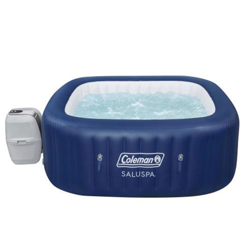 Coleman Atlantis SaluSpa 140 AirJet Square 4-6 Person Inflatable Hot Tub, Blue💝 Last Day For Clearance