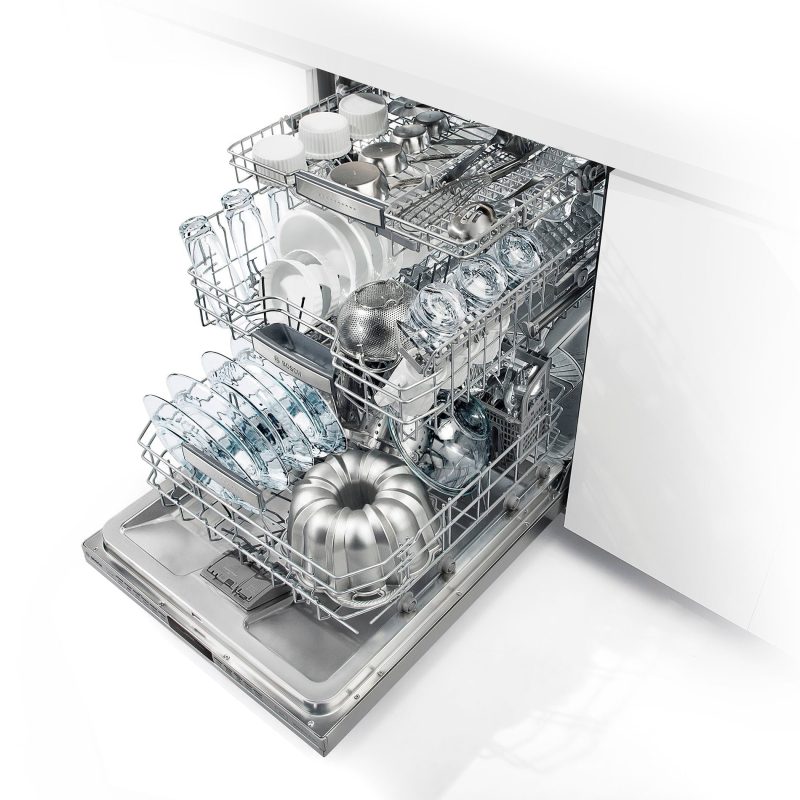 Bosch - 300 Series 24" Recessed Handle Dishwasher with Stainless Steel Tub - Stainless steel - Image 8