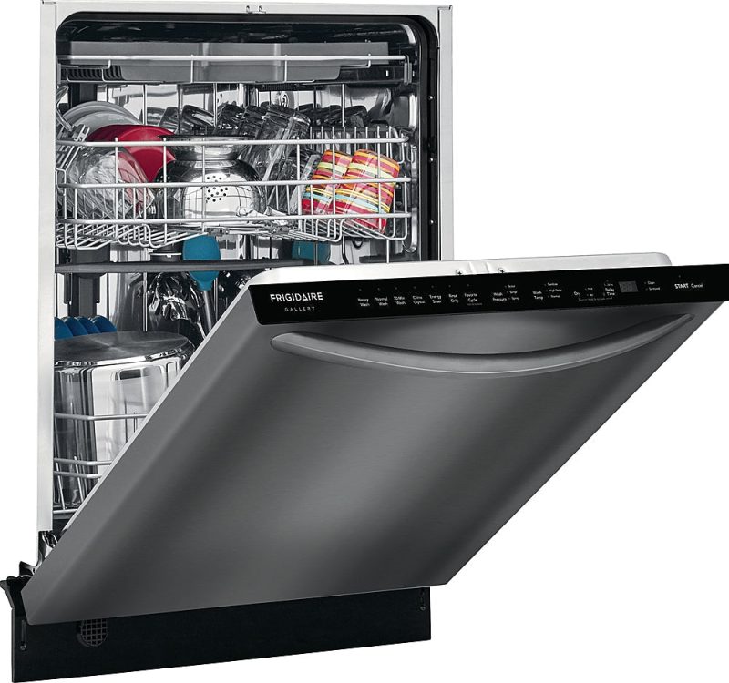 Frigidaire - Gallery 24" Compact Top Control Built-In Dishwasher with Stainless Steel Tub, 3rd Rack, 49 dBA - Black stainless steel - Image 4