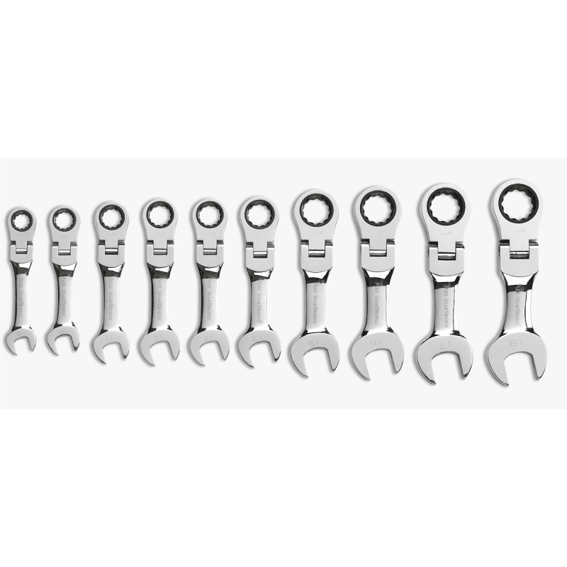 GearWrench 10-Piece Metric Stubby Flex Ratcheting Wrench Set