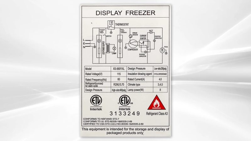 72 in. Curved Lid Glass Commercial Chest Freezer, 14.5 Cu. Ft. - Image 9