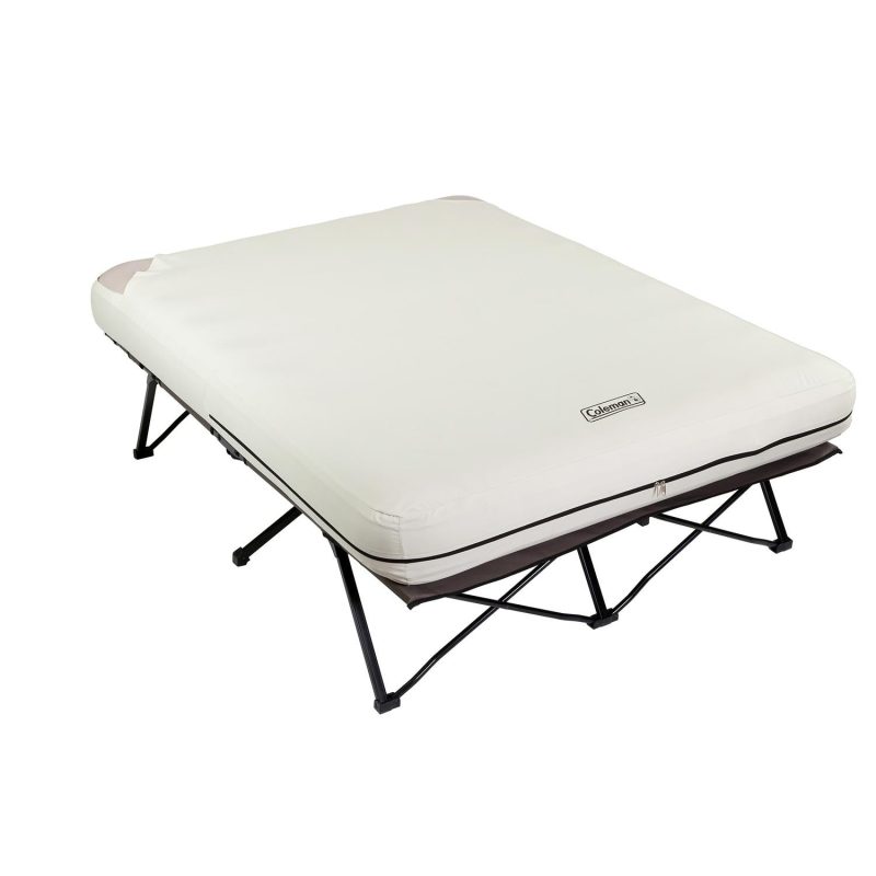 Coleman Cot and Thick Queen Air Mattress Combo Side Tables， Pump Included - Image 2