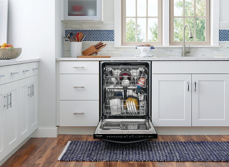 Frigidaire - Gallery 24" Compact Top Control Built-In Dishwasher with Stainless Steel Tub, 3rd Rack, 49 dBA - Black stainless steel - Image 9