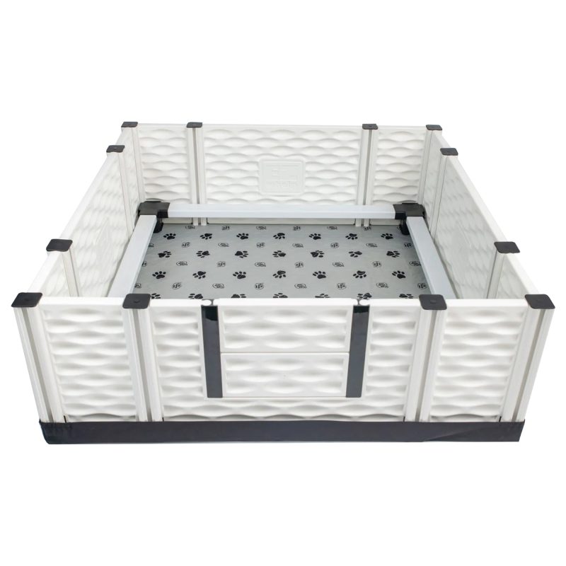 EZclassic 48 x48 Puppy Dog Whelping Box Playpen w/Rails & Liner, Gray(Open Box)