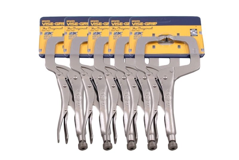 IRWIN Vise Grip 11R 11" C Clamp Locking Regular Tip Easy Release Pliers (5 PACK)