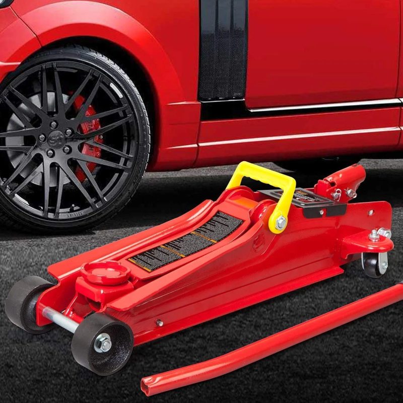 Big Red Hydraulic Low Profile Floor Jack with Single Piston Quick Lift Pump, 2.5 Ton, Red, W8255AM - Image 3