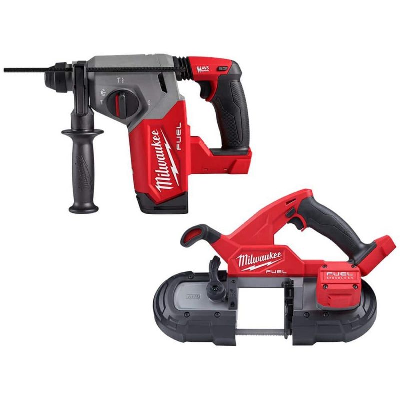 M18 FUEL 18V Lithium-Ion Brushless Cordless 1 in. SDS-Plus Rotary Hammer with Compact Bandsaw (2-Tool) 2912-20-2829-20