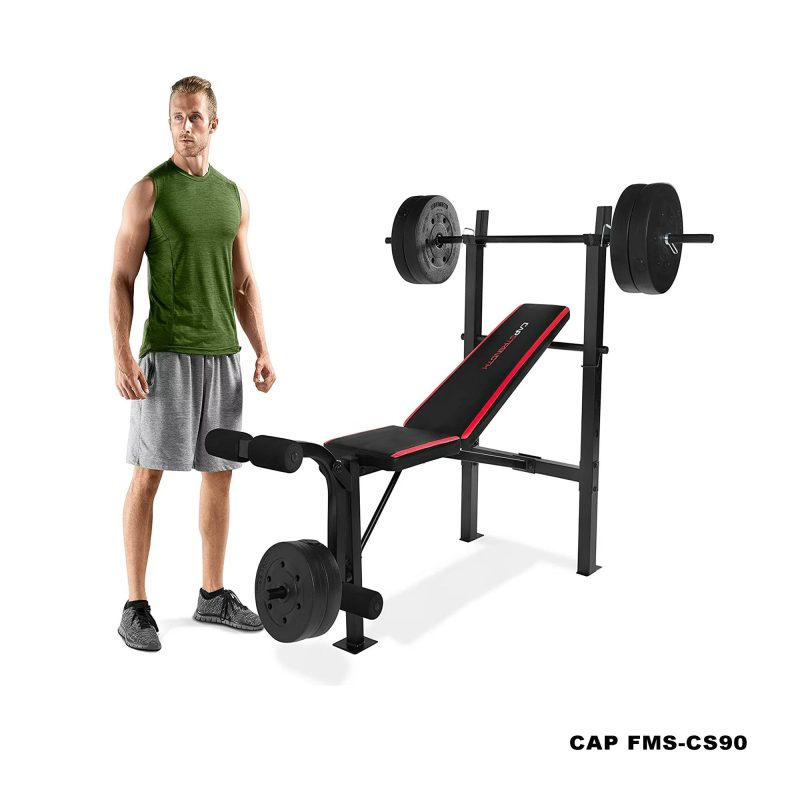 CAP Strength Adjustable Standard Combo Weight Bench with Rack and Leg Extension and 90 lb. Vinyl Weight Set💝 Last Day For Clearance - Image 3