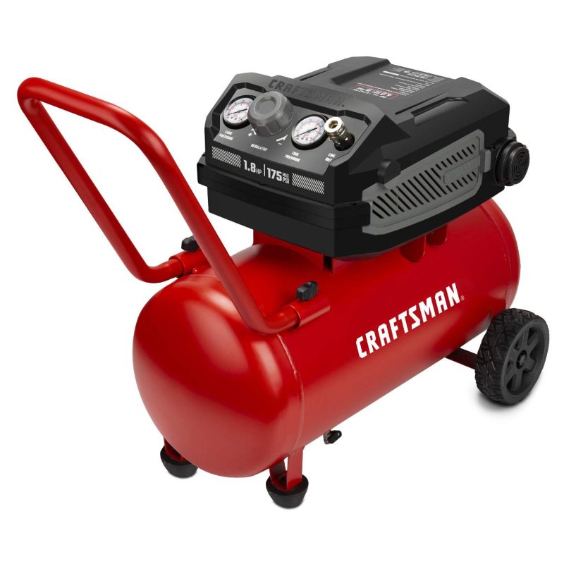 CRAFTSMAN HARD Air Compressor, 10 Gallon 1.8 HP 175 PSI, 4.0CFM@90PSI, Oil Free and Maintenance Free, Portable with Large Wheels, CMXECXA0201041 - Image 9