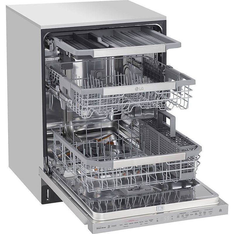 LG - 24" Top Control Built-In Smart WiFi-Enabled Dishwasher with Steam, 3rd Rack and Stainless Steel Tub - Stainless steel - Image 18