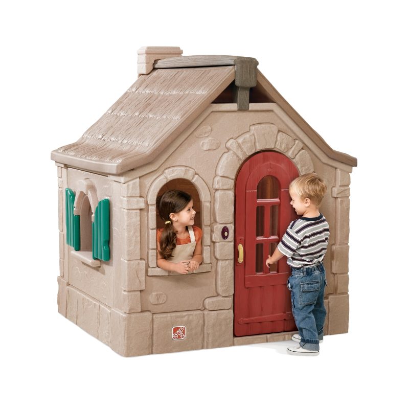 Step2 Naturally Playful Storybook Cottage Toddler Outdoor Playhouse for Kid, Brown - Image 2