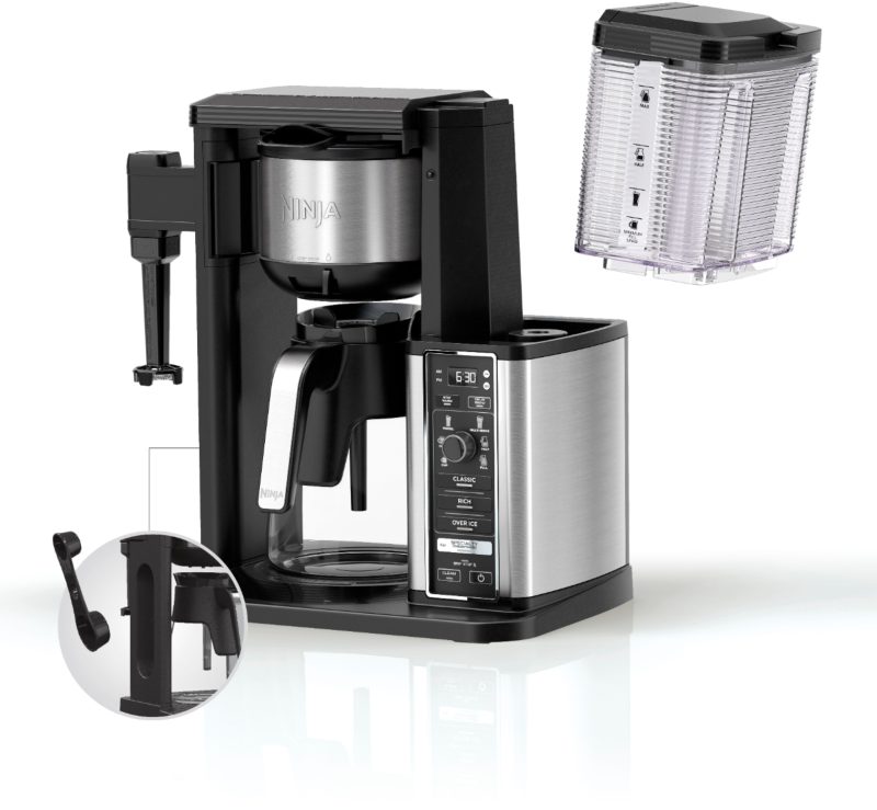 Ninja CM401 - 10-Cup Specialty Coffee Maker with Fold-Away Frother and Glass Carafe CM401 - Black/Stainless Steel - Image 9