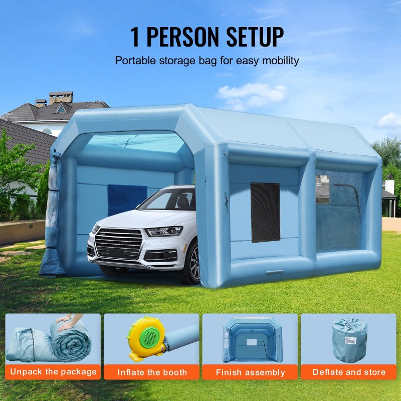 SKYSHALO Portable Spray Shelter, 21x13.5x9.8 ft, Includes 1100W Blower & Filtration System, Ideal for Mid-Size Vehicles & Bulky Furniture - Image 6