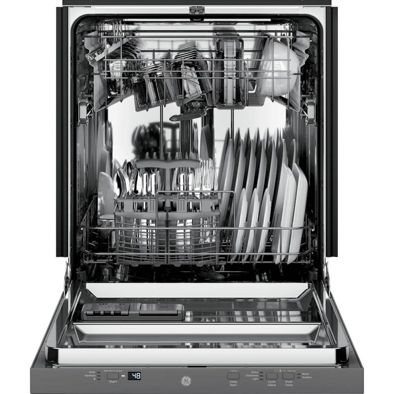 GE - 24" Top Control Built-In Dishwasher with Stainless Steel Tub - Stainless steel - Image 7