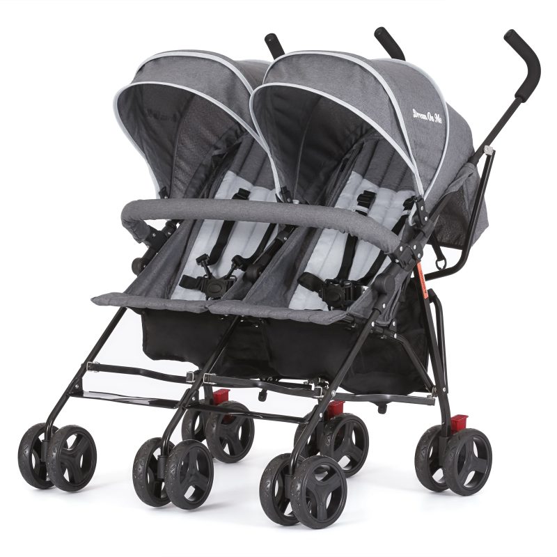 Dream On Me Volgo Twin Umbrella Stroller, Dark and Light Grey - Image 9