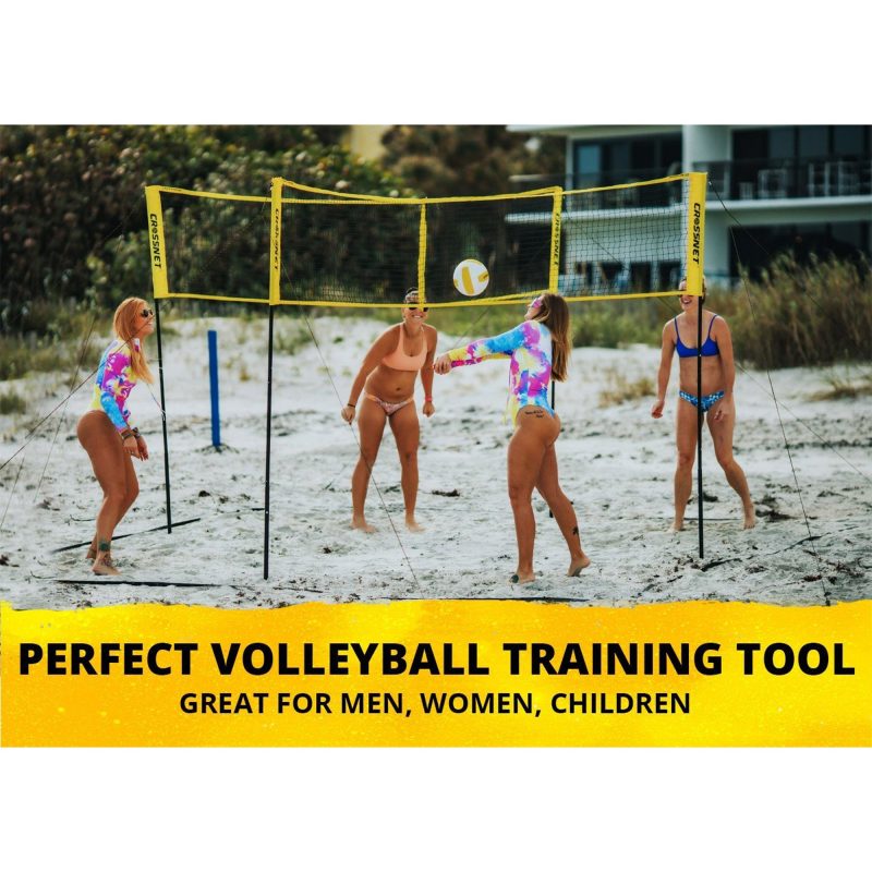 Crossnet 4 Way Adjustable Volleyball Net and Volleyball Game Set (Open Box) - Image 6