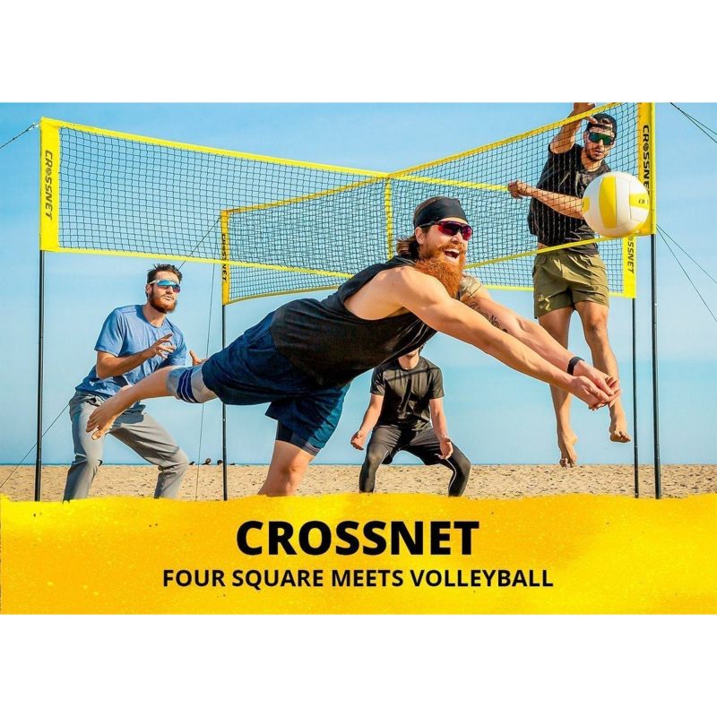 Crossnet 4 Way Adjustable Volleyball Net and Volleyball Game Set (Open Box) - Image 4