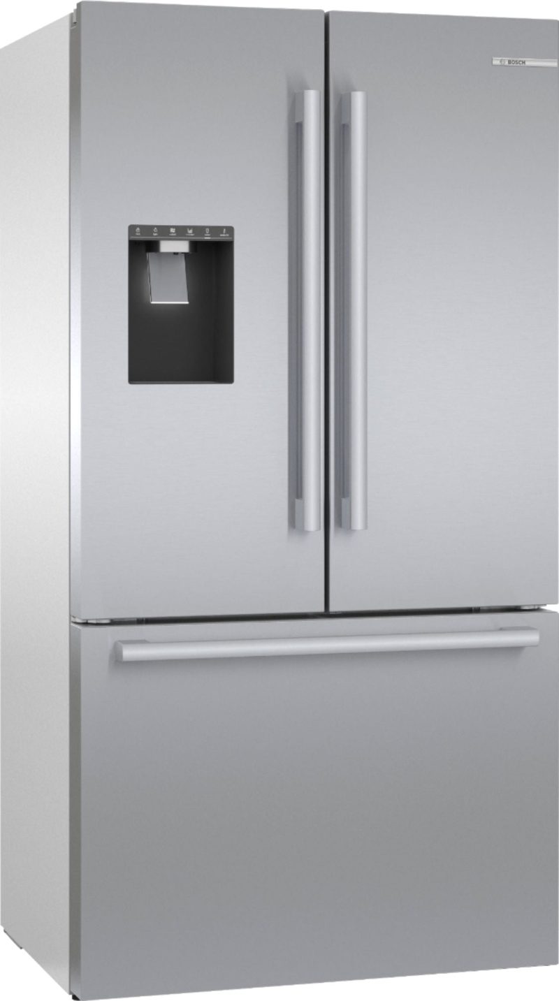 Bosch - 500 Series 21 Cu. Ft. French Door Counter-Depth Smart Refrigerator with External Water and Ice Maker - Stainless steel - Image 3