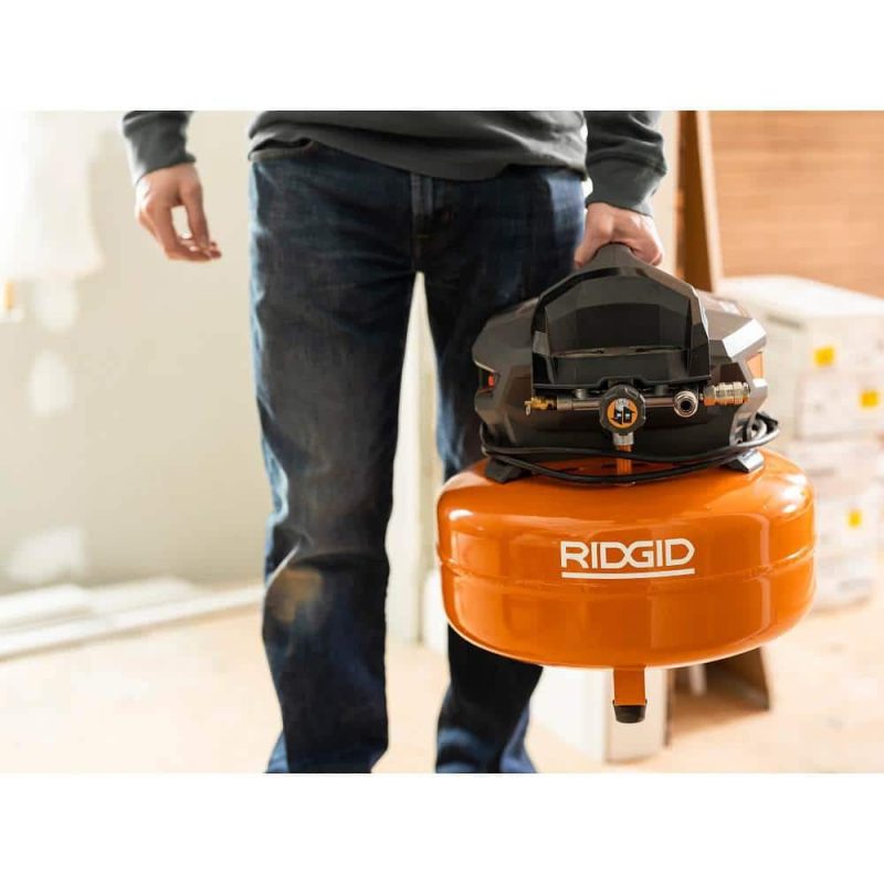 6 Gal. Portable Electric Pancake Air Compressor w/ 18GA Brad Nailer, 16GA Straight Finish Nailer, & 18GA Finish Stapler R69603FK - Image 9