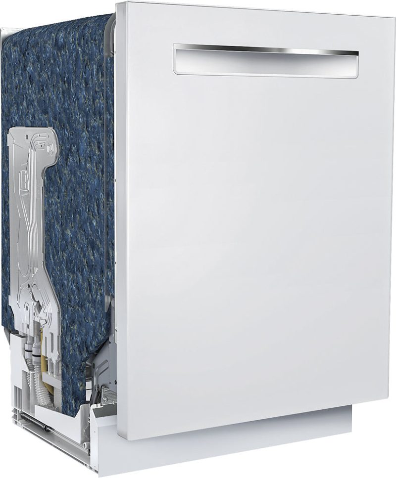 Bosch - 500 Series 24" Pocket Handle Dishwasher with Stainless Steel Tub - White - Image 3