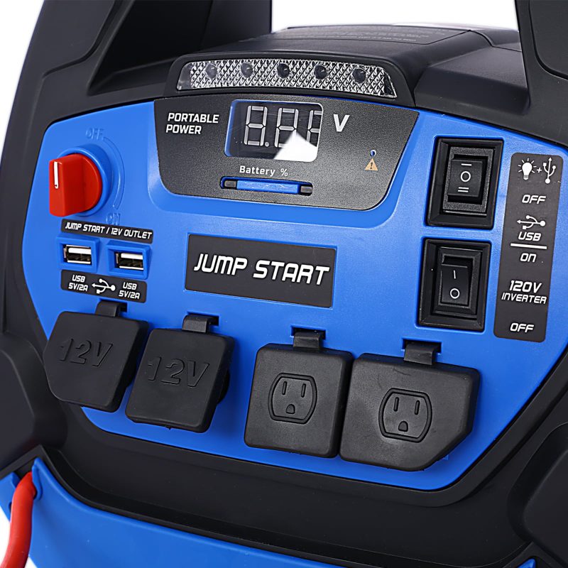 Rechargeable Jump Starter for Gas Diesel Vehicles - 1800 Amps with Air Compressor and AC, 12V DC, USB Power Station - Image 11