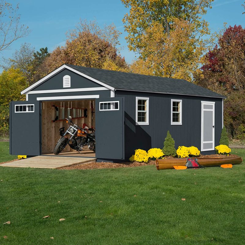 Handy Home Products Manhattan 12 ft. x 24 ft. Garage Wood Shed - Image 4