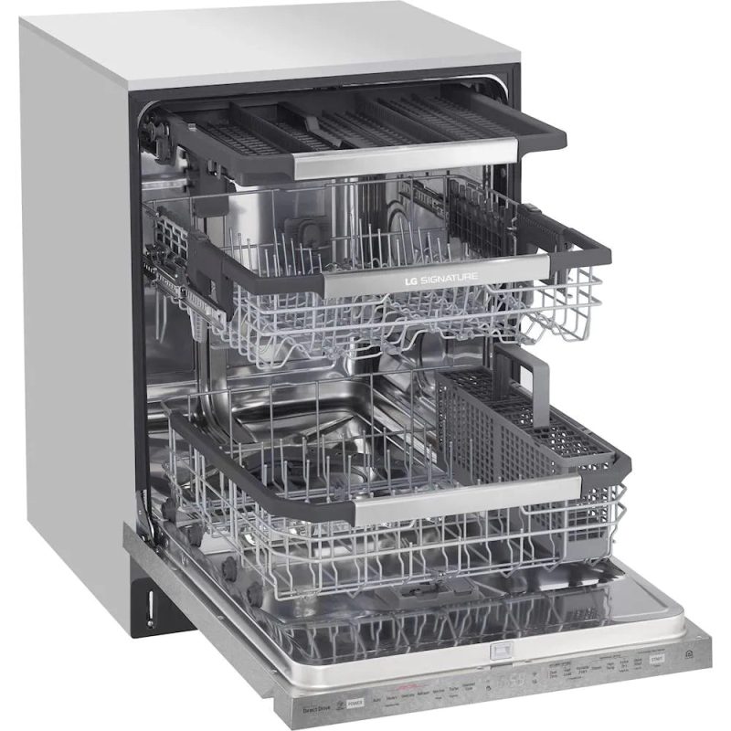 LG - SIGNATURE Top Control Built-In Dishwasher with Stainless Steel Tub, TrueSteam, 3rd Rack, 38dBA - Textured steel - Image 11