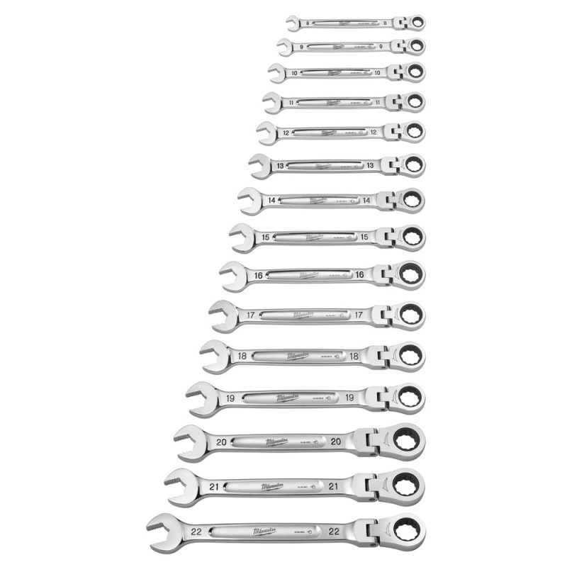 Milwaukee 48-22-9513 15-Piece Metric Flex Head Ratcheting Combination Wrench Set - Image 3