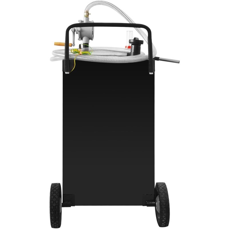 BENTISM Fuel Caddy Fuel Storage Tank 35 Gallon 4 Wheels with Manuel Pump, Black - Image 9