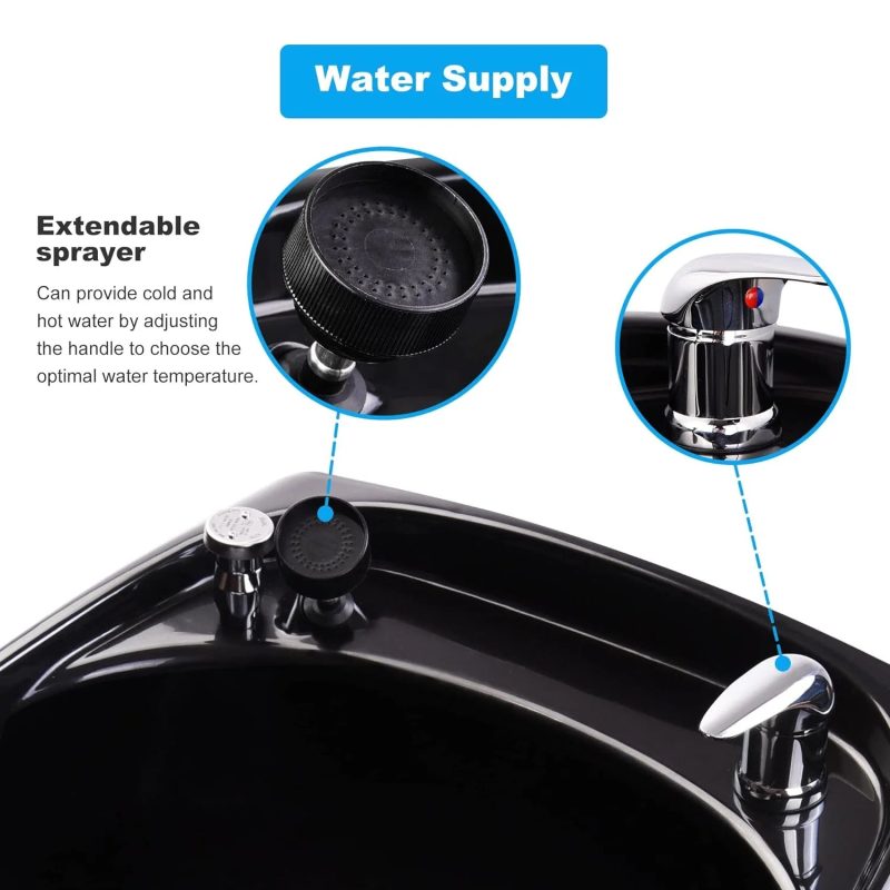 Hair Basin Sink Shampoo Bowl CUPC Certified Vacuum Breaker Sprayer Neck Rest Beauty Salon Equipment for Home Barbershop - Image 4