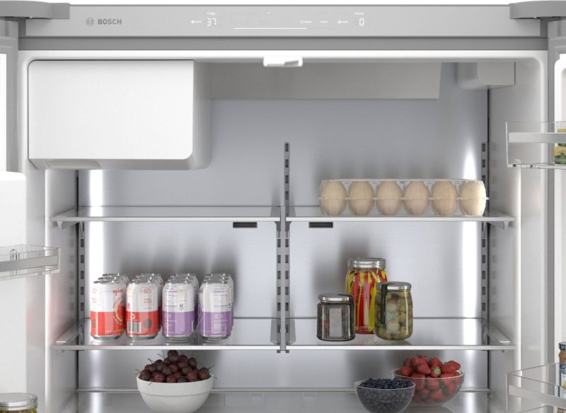 Bosch - 500 Series 21 Cu. Ft. French Door Counter-Depth Smart Refrigerator with External Water and Ice Maker - Stainless steel - Image 9