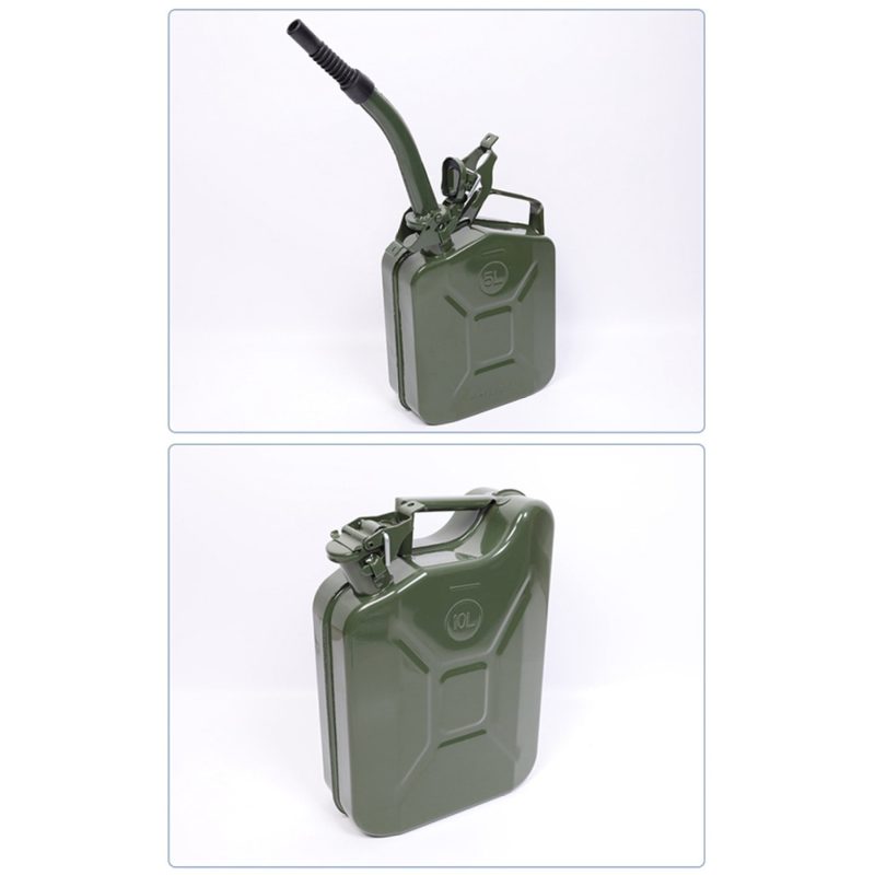 MoreChioce 20L Green Metal Jerry Can Store Container with Fixed Spout for Petrol Oil Water Alcohol - Image 7