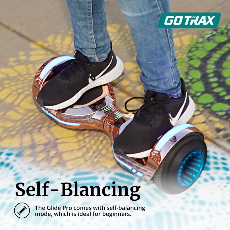 GOTRAX GLIDE PRO Bluetooth Hoverboard, 6.5" Wheels and 7 Colors Lights Self Balancing Scooters for 44-176lbs Kids Adults Silver - Image 6