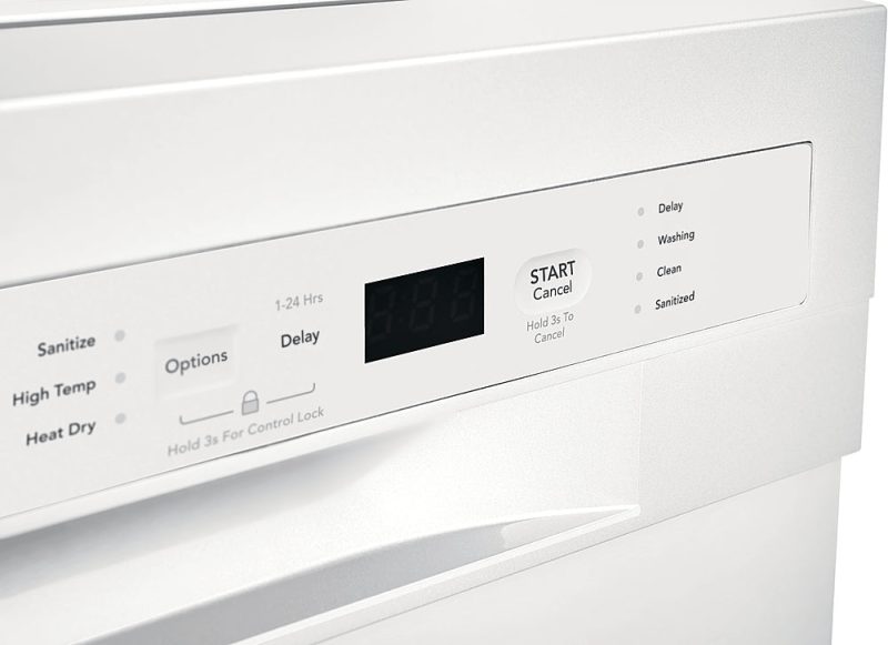 Frigidaire - 24" Compact Front Control Built-In Dishwasher with Stainless Steel Tub, 52 dBA - White - Image 9