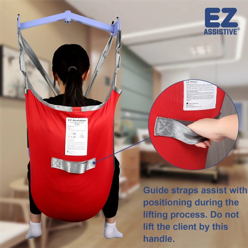 EZ Assistive Patient Lift Sling with Divided Leg for Patient Transfer Hoyer Lift Sling Red , 500lb Weight Capacity (Small Size ) - Image 4