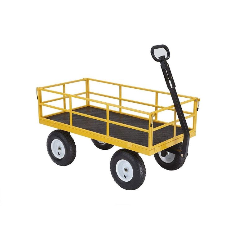 Gorilla Carts 1200 Pound Capacity Steel Utility Cart Wagon with Removable Sides