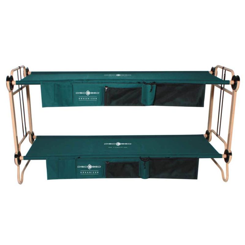 Disc-O-Bed Large Cam-O-Bunk Benchable Double Cot with Storage Organizers, Green - Image 3